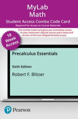 MyLab Math with Pearson EText -- Combo Access Card -- for Precalculus Essentials -- 18 Weeks 9780137417544
