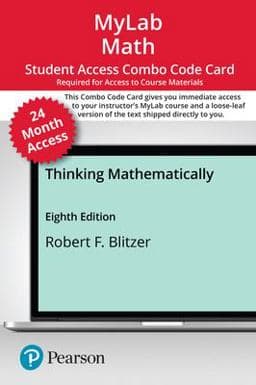 MyLab Math with Pearson EText -- 24-Month Combo Access Card -- for Thinking Mathematically 9780137551279