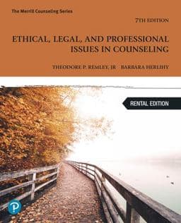 Ethical, Legal, and Professional Issues in Counseling 9780138168070