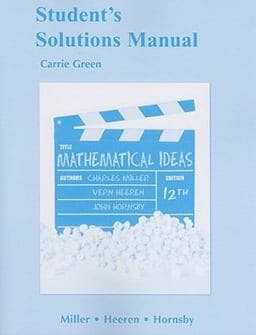 Student Solutions Manual for Mathematical Ideas 9780321693846