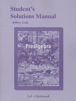 Student's Solutions Manual for Prealgebra 9780321845542