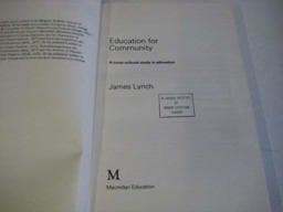 Education for Community 9780333236284