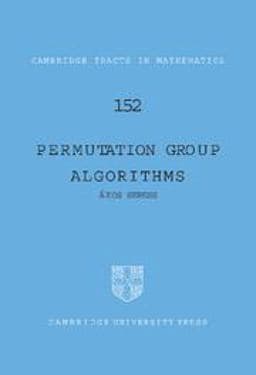 Permutation Group Algorithms 9780521661034