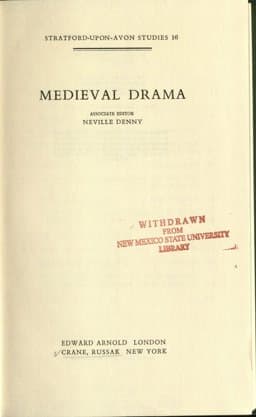 Medieval Drama 9780844802121