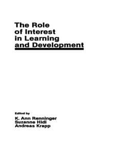 The Role of Interest in Learning and Development 9781317783527