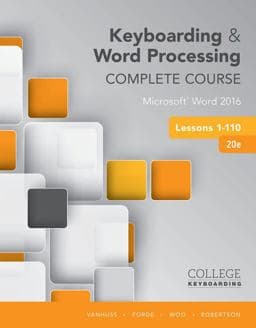 Keyboarding in SAM 365 and 2016 110 Lessons with Word Processing, Printed Access Card 9781337104579