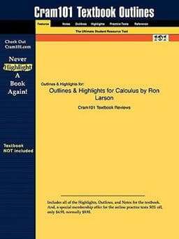 Outlines and Highlights for Calculus by Ron Larson, Isbn 9781428899520