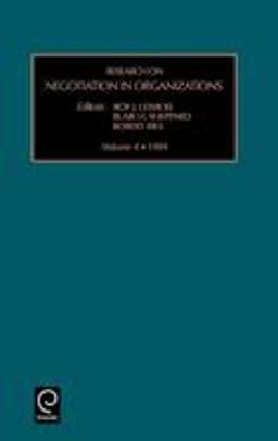Research on Negotiation in Organizations 9781559385558