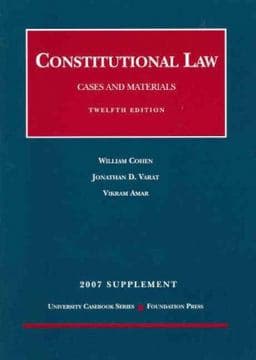 Constitutional Law Supplement 9781599411910