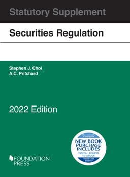 Securities Regulation Statutory Supplement, 2022 Edition 9781636598970