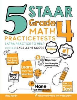 5 STAAR Grade 4 Math Practice Tests 9781637190012