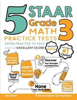 5 STAAR Grade 3 Math Practice Tests 9781637190111