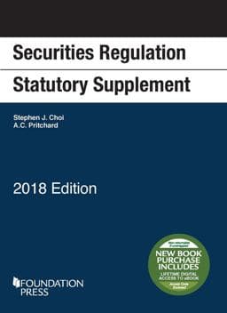 Securities Regulation Statutory Supplement, 2018 Edition 9781640209350