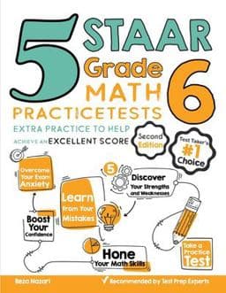 5 STAAR Grade 6 Math Practice Tests 9781646122523