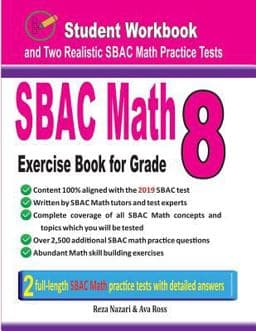 Sbac Math Exercise Book for Grade 8 9781796695526