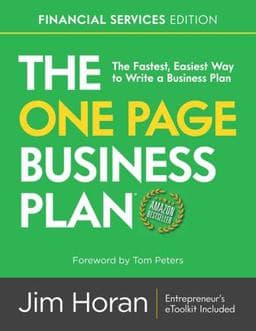 The One Page Business Plan Financial Services Edition 9781797656670