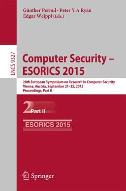 Computer Security -- ESORICS 2015 9783319241777