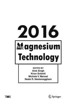 Magnesium Technology 2016 9783319486208
